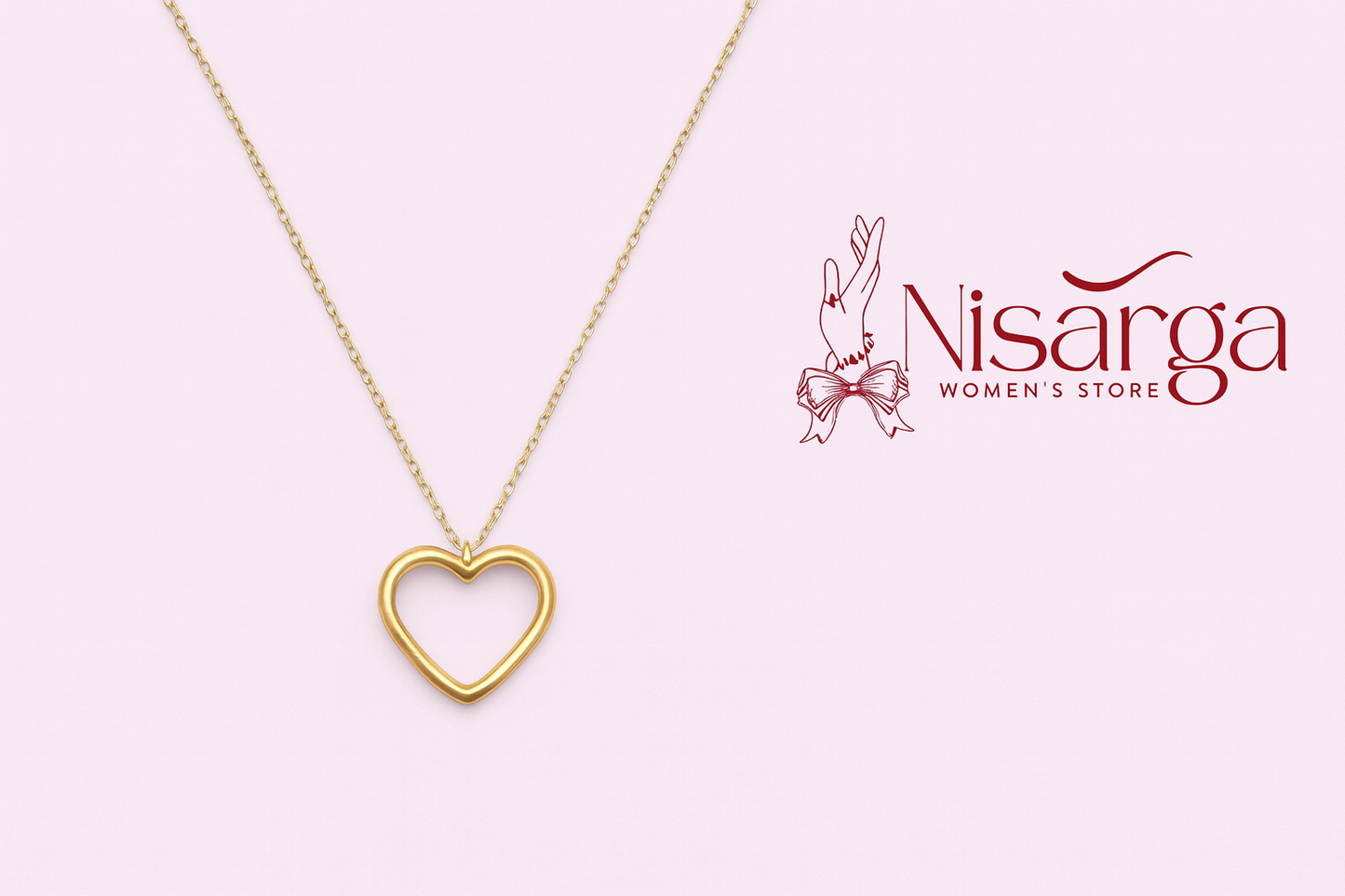 Gold-Plated Chain Necklace with Heart Pendant